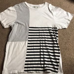 Short Sleeve white and black shirt, Medium men